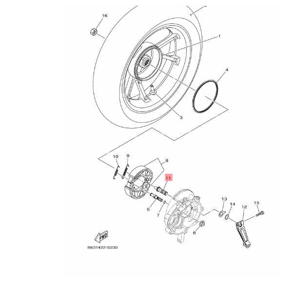 CAMSHAFT AS PAHA REM BELAKANG AEROX 155 ORIGINAL YGP B65-F5351-00