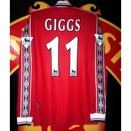 Jersey Manchester United Original Home Musim 1998/2000 EPL Treble Winners Ryan Giggs