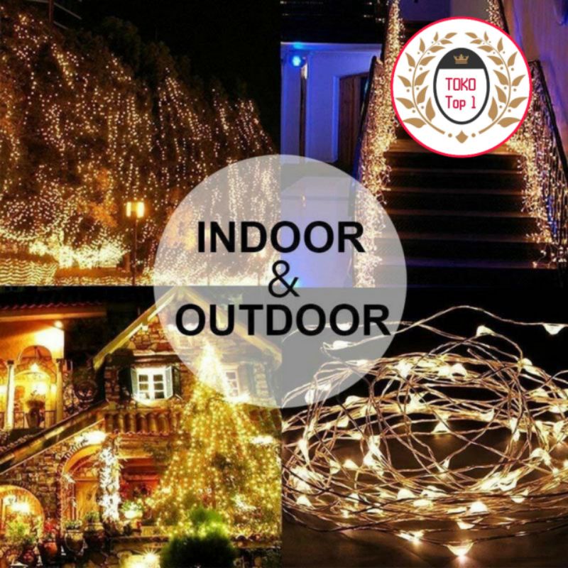 Lampu Natal baterai AA/ LAMPU HIAS LED TEMBAGA WATERPROOF / tambaga/ Kabel LED Tenaga Baterai untuk Dekorasi Pesta Pernikahan / Rumah