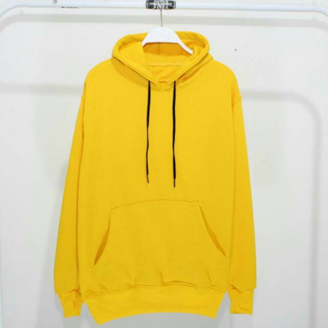 JAKET HODIE POLOS WARNA KUNING