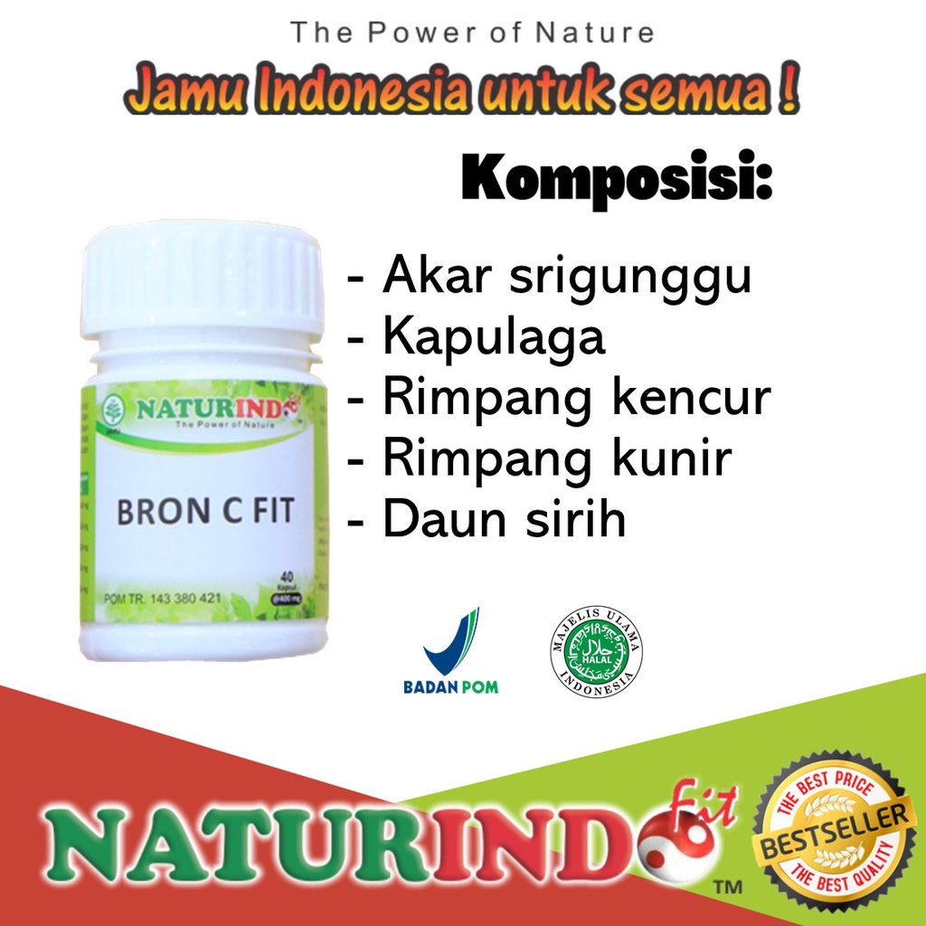Obat Asma Bengek Sesak Napas Penyempitan Jalan Napas Pelega Pernapasan Spesial Paru Paru Memperlancar Pernapasan Herbal Bpom Bron C Fit Naturindo Fit-2