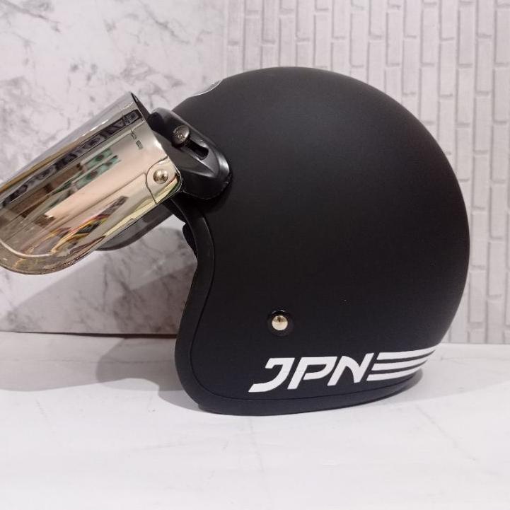 Update - HELM BOGO JPN RETRO ORIGINAL WARNA HITAM DOFF