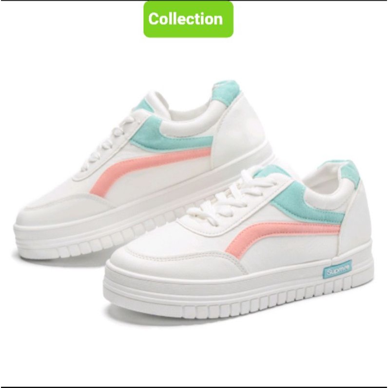 6.6 Shoes || Sepatu Sneakers Wanita Kasual Model Simpul Tali Aksen 3in1 Color Shoes list Warna Untuk Wanita