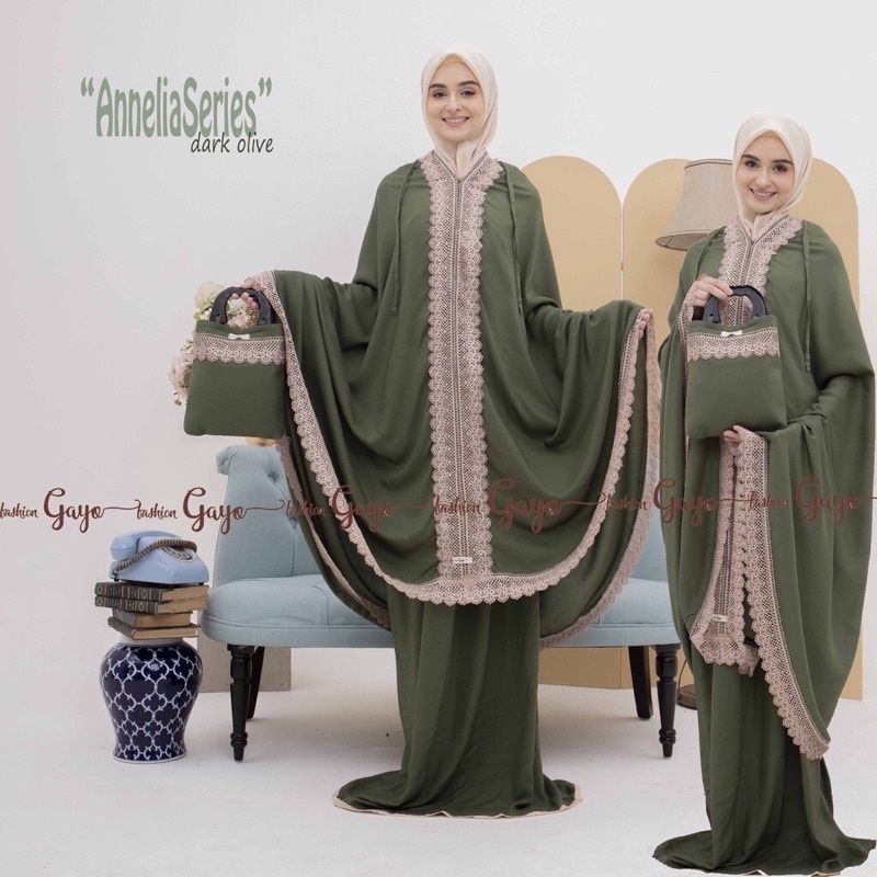 mukena resleting 2in1 katun premium