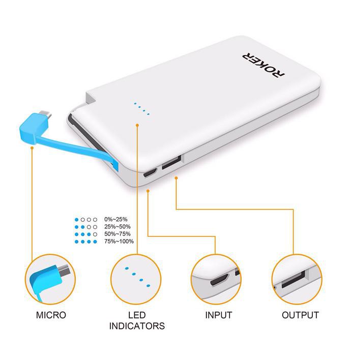 NEW POWERBANK ROKER R50 5000 MAH SLIM MISSION POWER BANK FAST CHARGING MILENIA