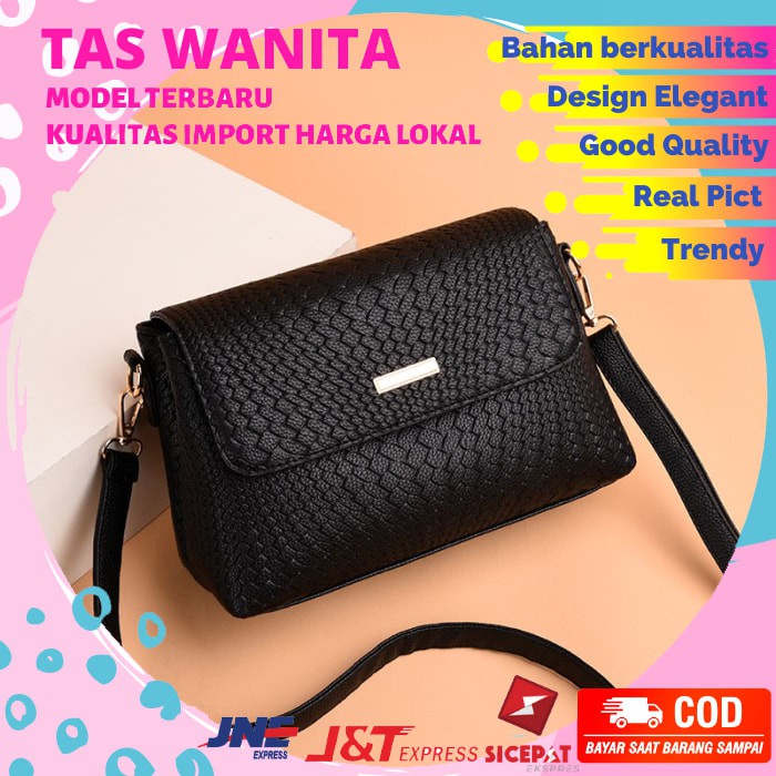 TAS SELEMPANG WANITA GN3056 GG1650 GT12488 GL5178 BLACK TAS WANITA IMPORT MURAH NB122