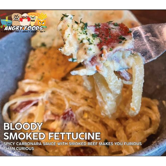 

Terlaris# Freshmade Spaghetti Fettuccine With Smoked Beef & Carbonara Sauce - Smoked Fetucine