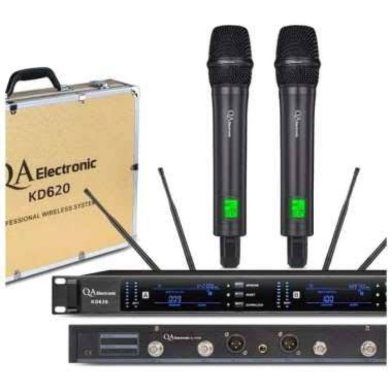 MIC WIRELESS QA ELECTRONIC KD620 PLUS KOPER 2 MIC PEGANG ORIGINAL.QA KD 620