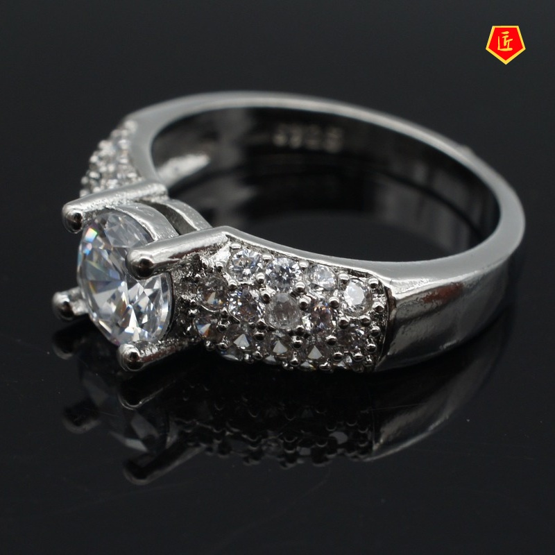 [Ready Stock]High-End Platinum  Ring Trendy Fashion