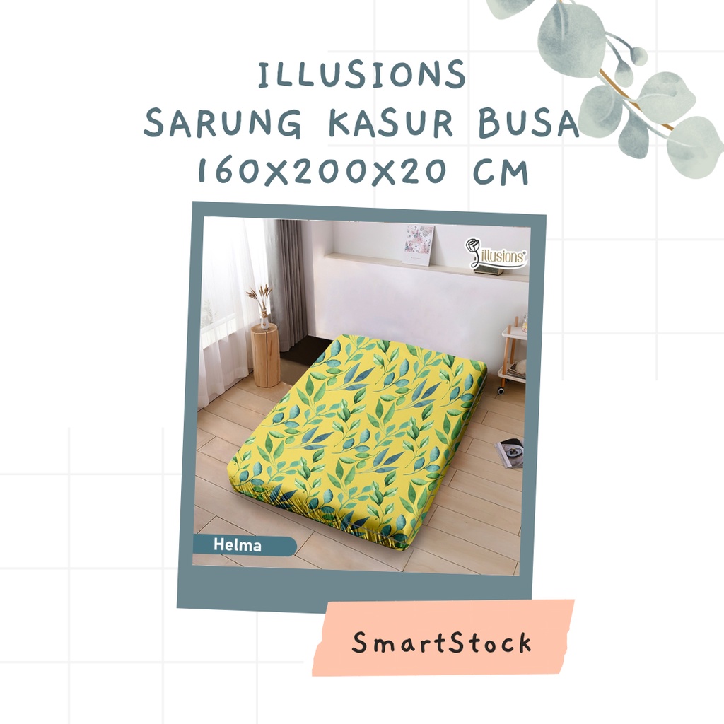 SS Sarung Kasur Busa Illusions 160x200x20 Sprei Retsleting 160 tinggi 20 Illusion