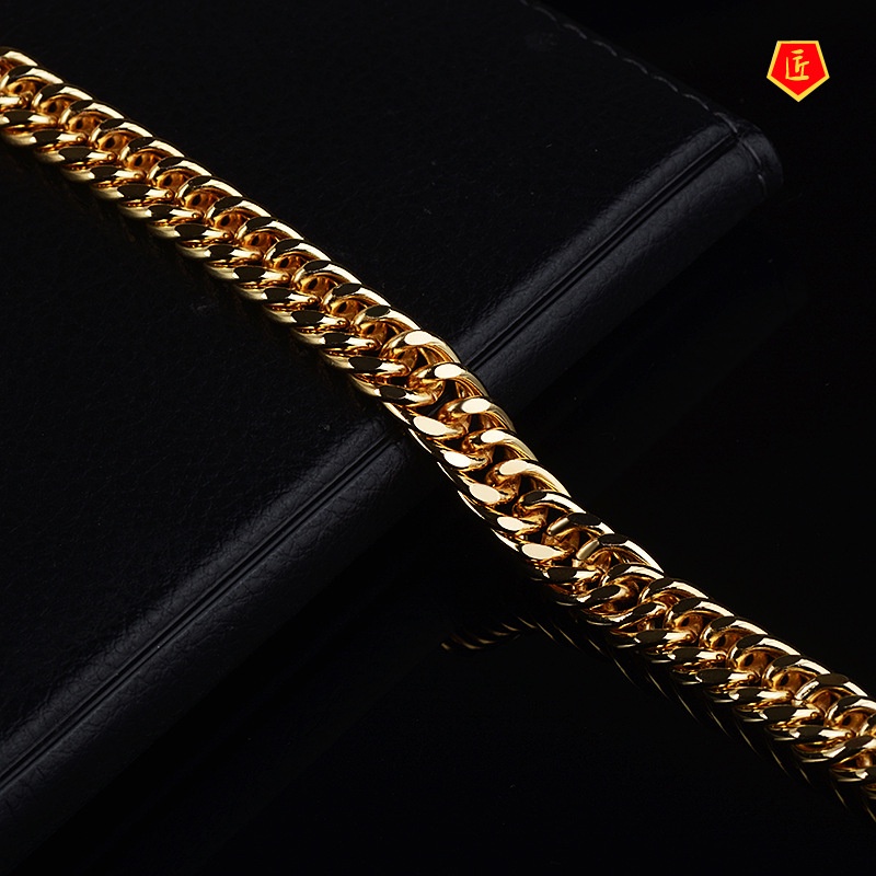 [Ready Stock]Fashion Temperament Men's Gold Bracelet