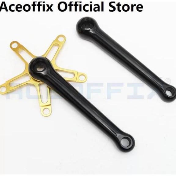 Aceoffix Crank Arm Kotak BCD 130mm Arm Crank Sepeda Lipat Brompton Pikes 3Sixty Crank Arm Sepeda