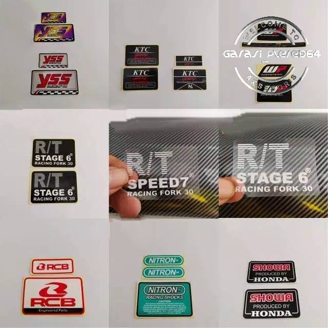 sticker warning rt stage 6 7 r/t showa rcb wp ktc kitaco nitron yss termurah  print kualitas full hd