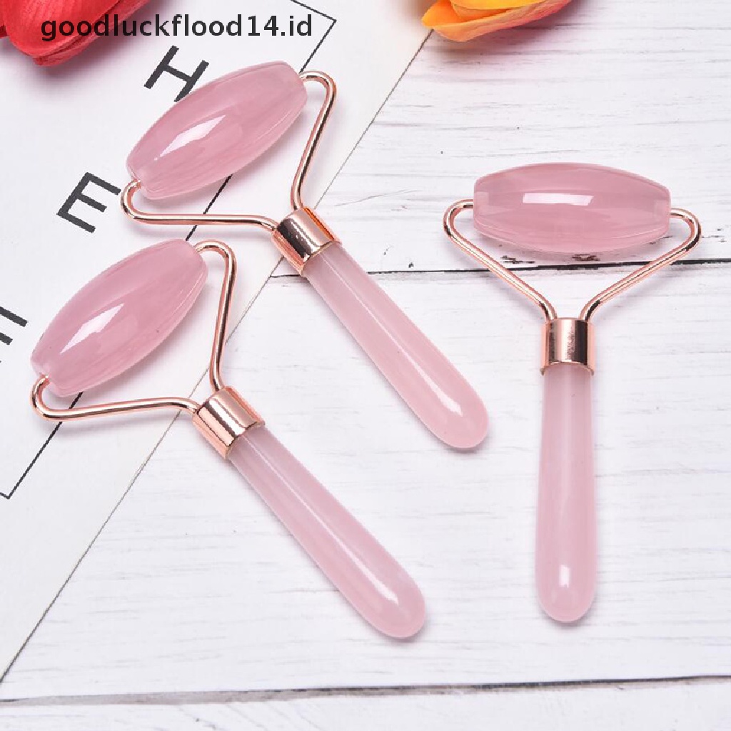 [OOID] Rose Quartz Crystal Roller Massager Lifting Wrinkle Facial Skin Care Beauty Tool ID