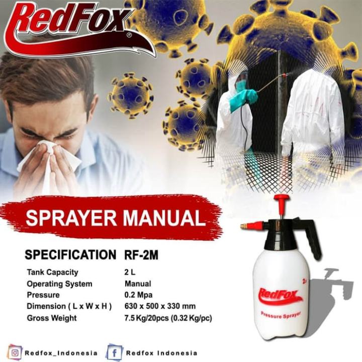 HAND SPRAYER 2 LITER L REDFOX SEMPROTAN AIR SANGKAR KANDANG MANDI BURUNG KUCING ANJING TANAMAN KYO2LIT