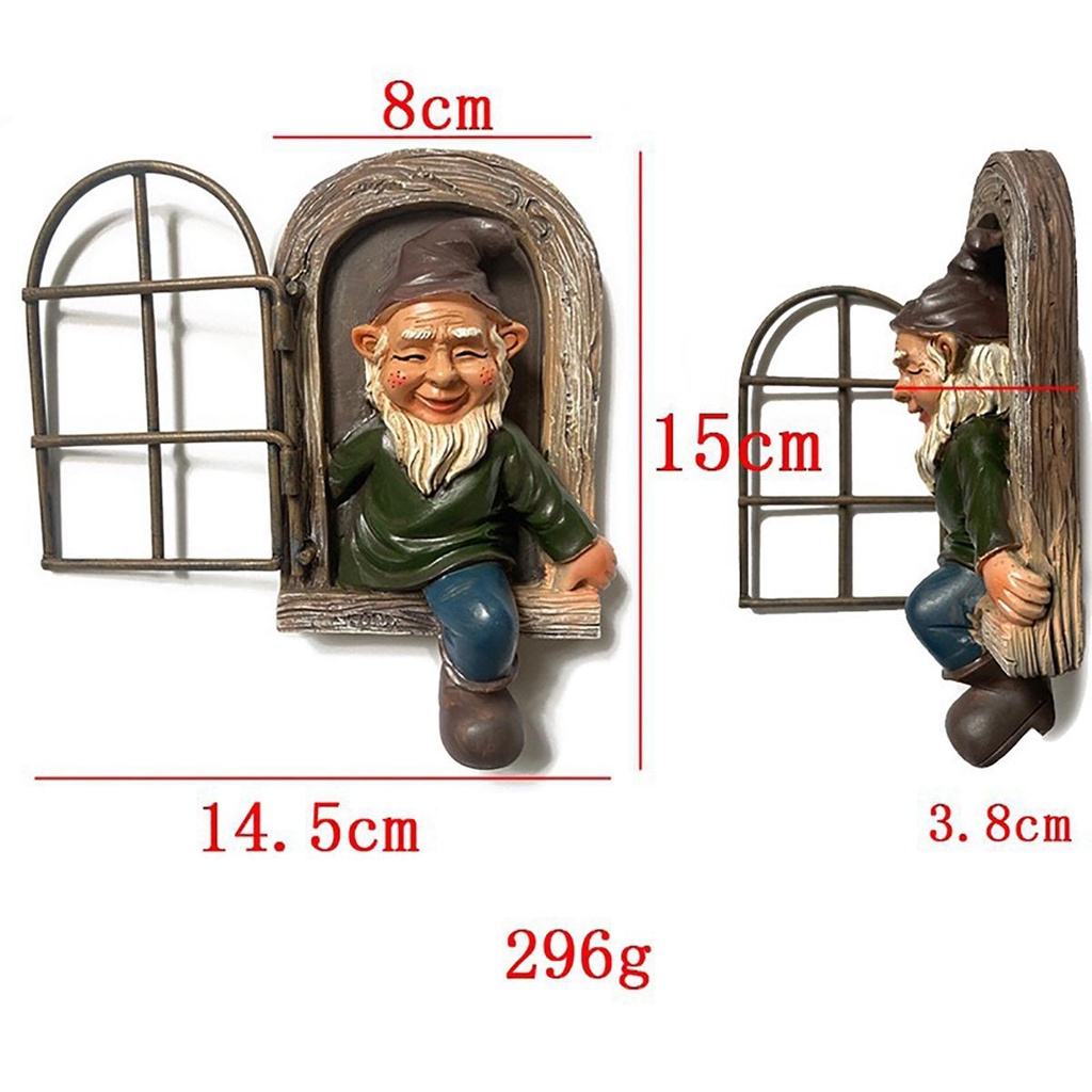 [Elegan] Gnome Ornamen Aneh Outdoor Yard Art Resin Kerajinan Dekorasi Patung Kurcaci