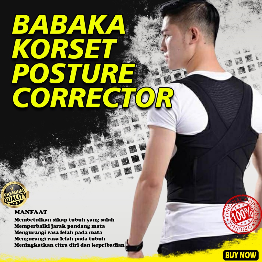 BABAKA KORSET POSTURE CORRECTOR Penegak Punggung Badan Penyangga Punggung Alat Terapi Bahu Pundak Terapi Tulang Belakang Korset Anti Bungkuk Penegak Badan