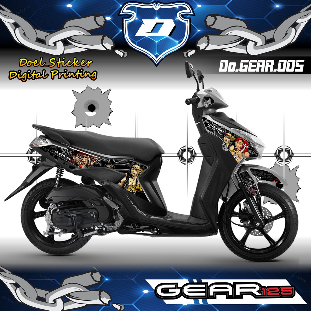 STICKER STRIPING YAMAHA GEAR 125 - STRIPING HOLOGRAM MOTOR YAMAHA GEAR 125 LIST VARIASI JERINK 005
