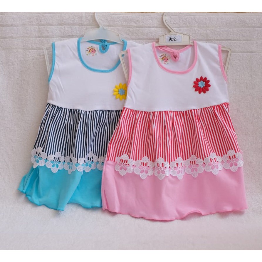 Baju / Rok / Terusan / Dress Anak Perempuan Bahan Kaos 3 motif