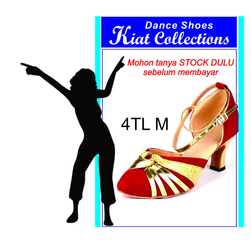 Sepatu Dansa Tango Salsa Pesta Latin Dance Shoes Tari Ballroom