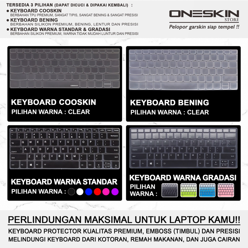 Garskin Sticker Laptop Pelindung Screen Keyboard Protector HP 245 G6 Transparan Full Body Gambar Silikon Bening Warna Glossy Doff