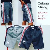 Celana Pendek MISTY Pria List Merah Putih Adds Jumbo