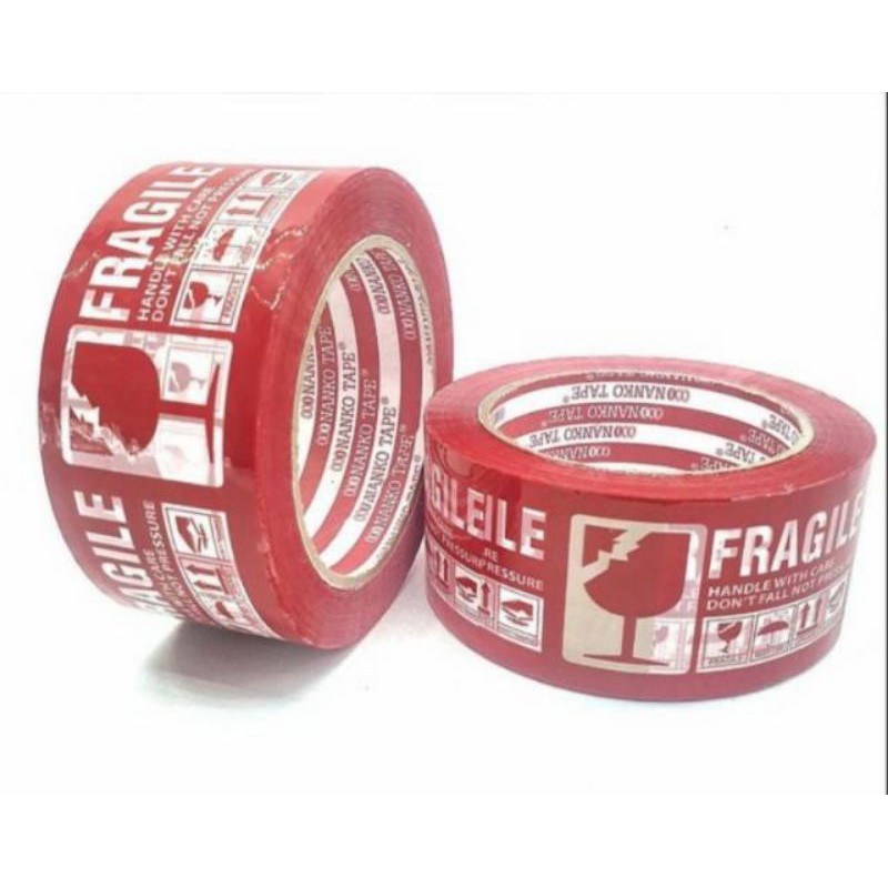 

Lakban Jangan Dibanting Nanko Merah OPP Tape Fragile 48mm x 90y