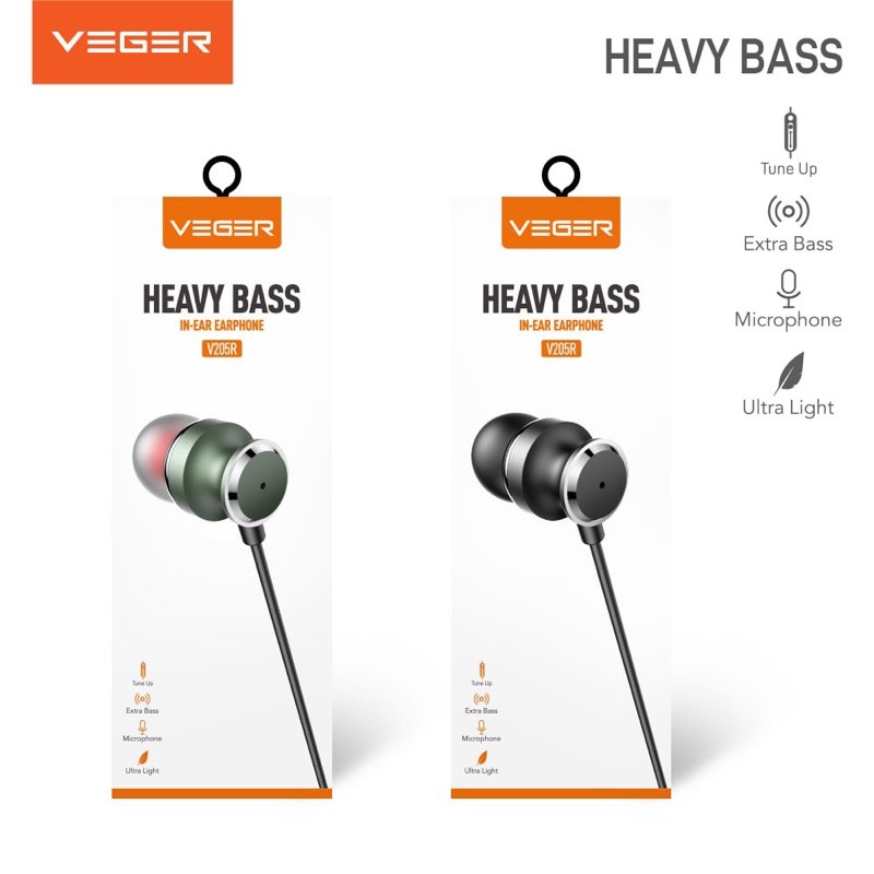 Headset / handsfree / earphone VEGER V205R HEAVY BASS ORIGINAL