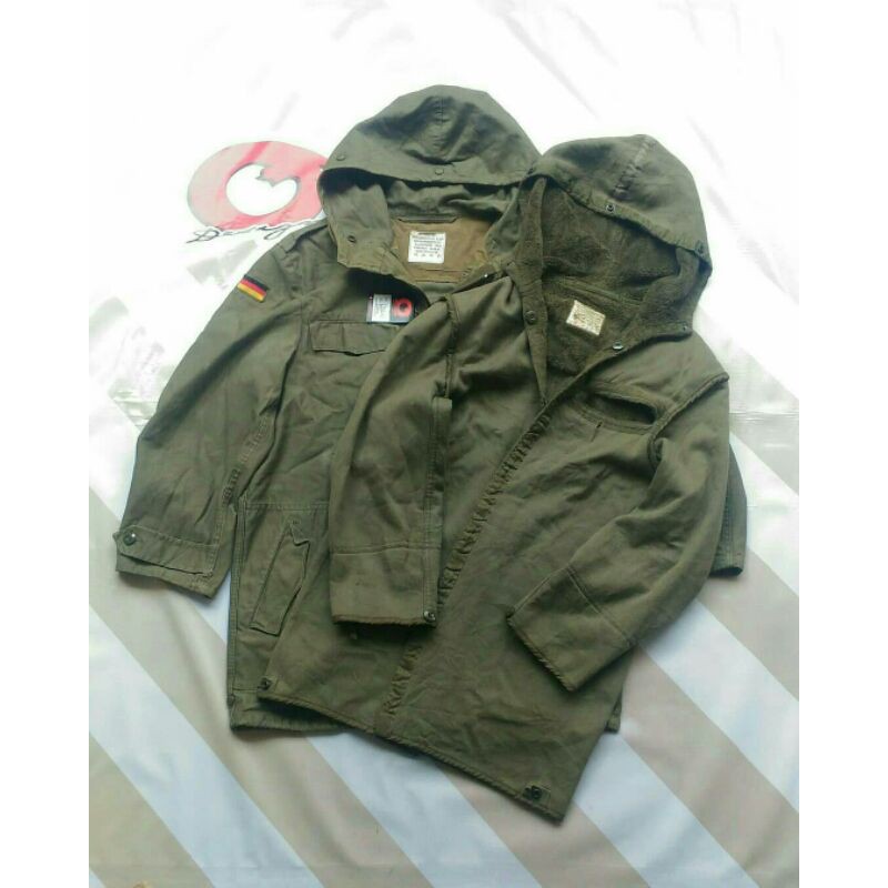 jaket vintage parka germany army 1986 full inner