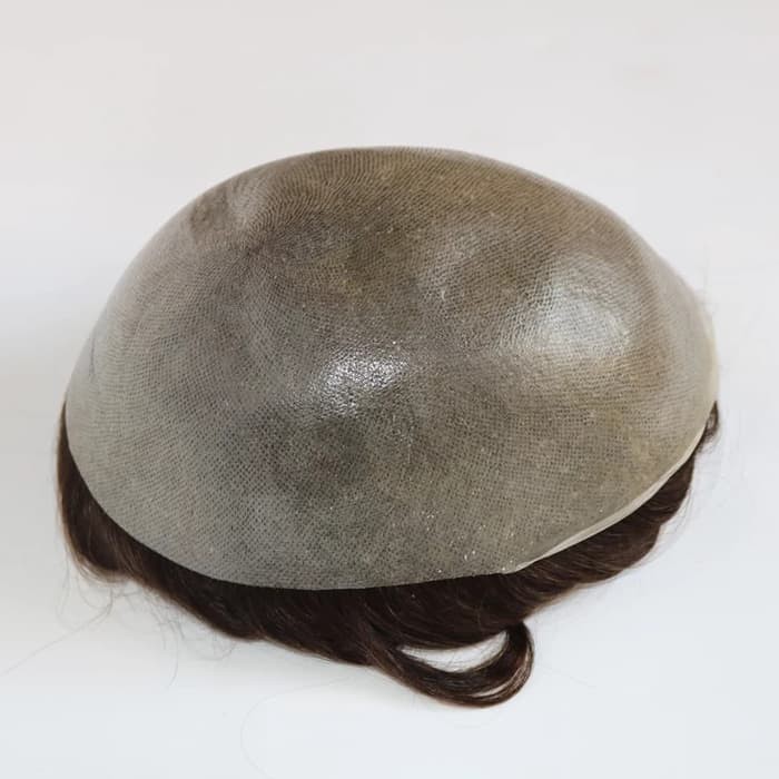 Rambut Manusia Rambut Palsu untuk Pria dengan Transparan Kulit Tipis