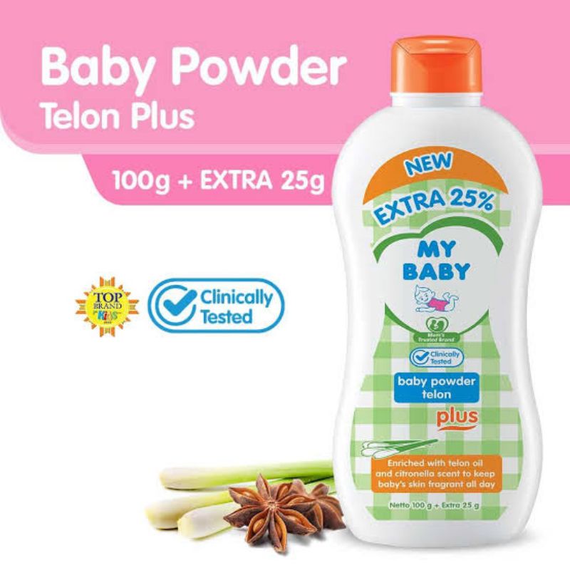 My Baby Powder Telon Plus 100gr + 25gr - Mybaby Bedak Tabur Minyak Telon Bayi - Bedak Bubuk Bayi