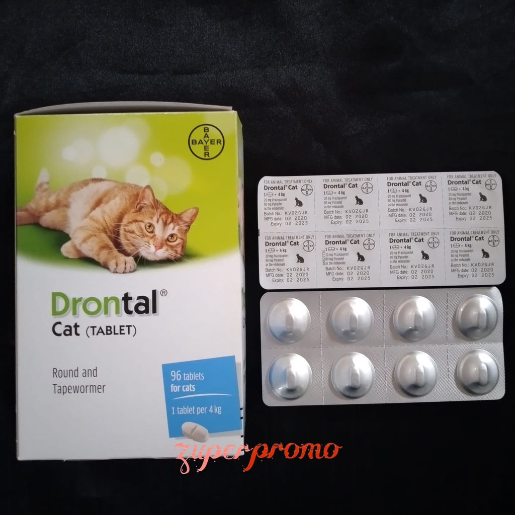 Drontal Cat 1 Tablet / Obat Cacing Drontal / Obat Cacing Kucing