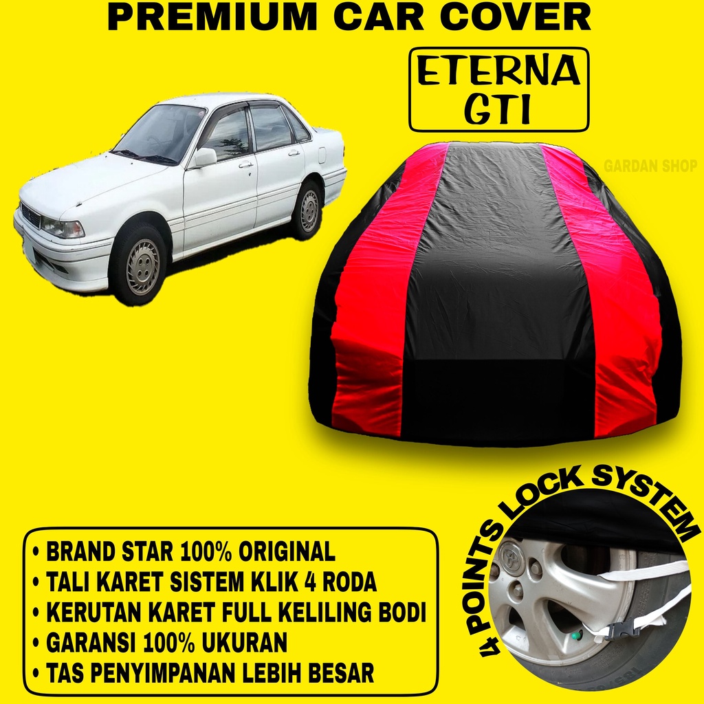 Body Cover ETERNA GTI Sarung Strip MERAH Penutup Pelindung Bodi Mobil Eterna Gti Waterproof PREMIUM