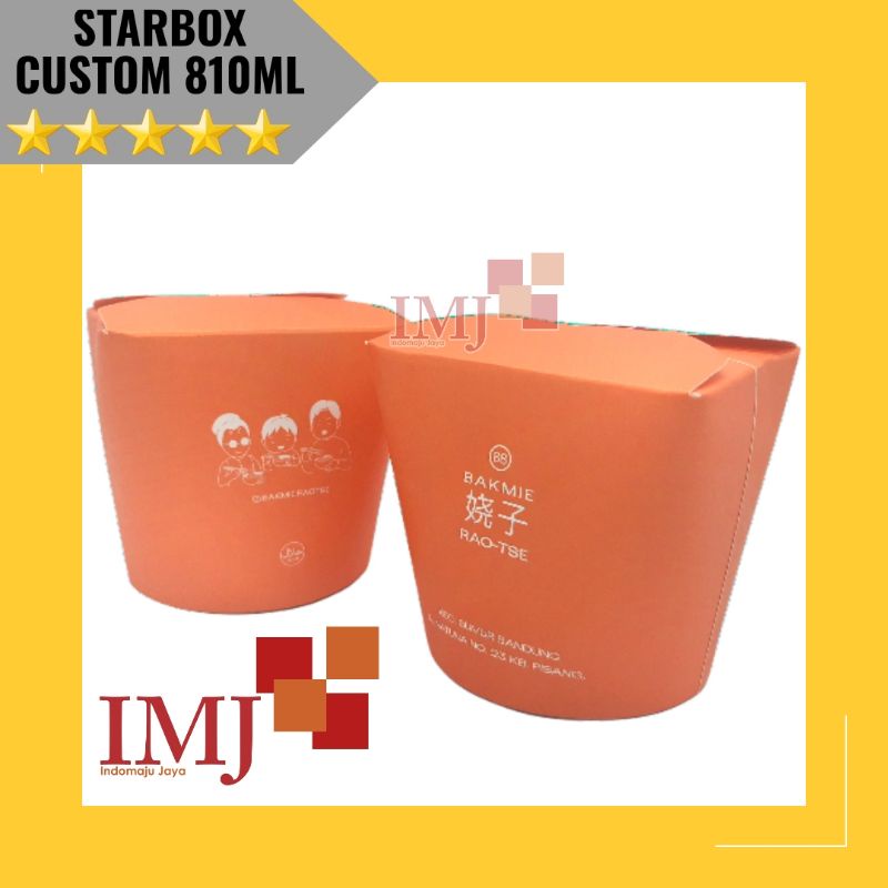 

STARBOX 810ML CUSTOM FULL COLOR STAR BOX PRINTING PAPER BOWL PRINT SABLON PAPER BOWL