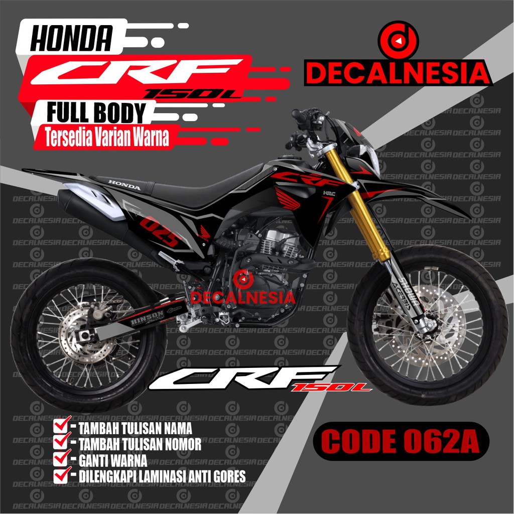 Decal Stiker Full Body Motor Honda CRF 150 L Aksesoris Modifikasi Variasi Sticker CRF 150 Simple Shopee Indonesia