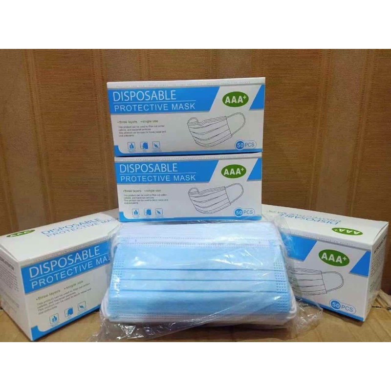 MASKER IMPORT ISI 50PCS 1BOX 3PLY RANDOM MEREK BAHAN SAMA