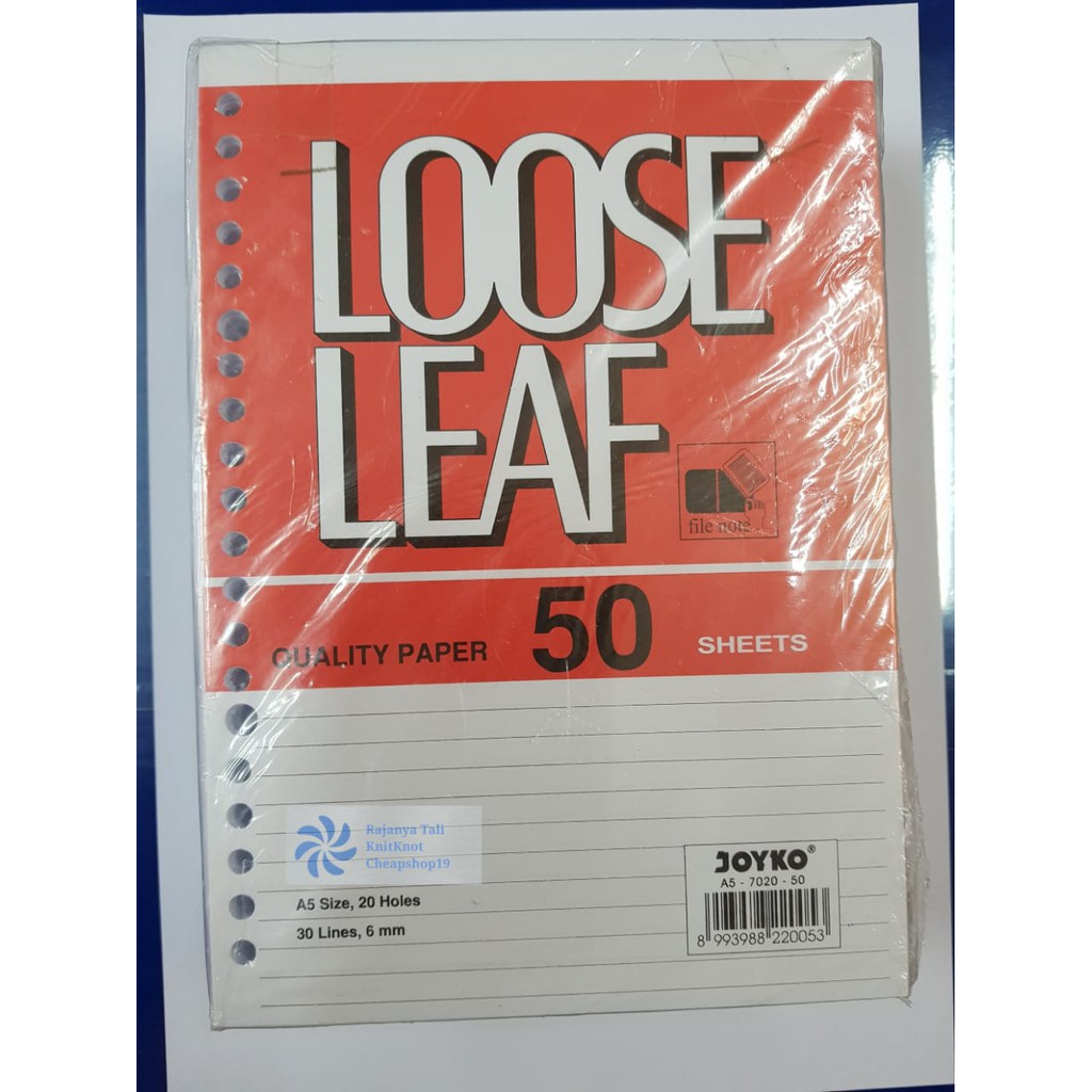

Loose Leaf A5 50 lembar Joyko / Isi Refill Kertas File
