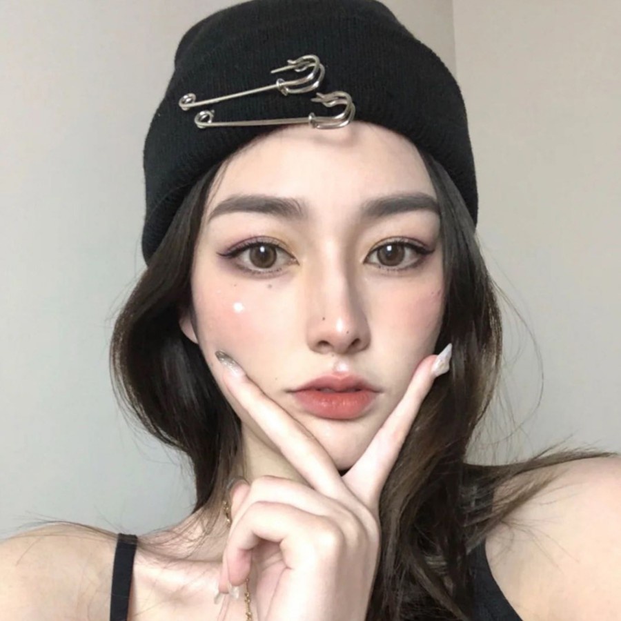 TKPE topi kupluk rajut peniti villa musim dingin winter korea jepang