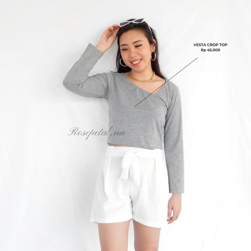 VESTA CROP TOP / basic top / longsleeve crop top / korean basic top