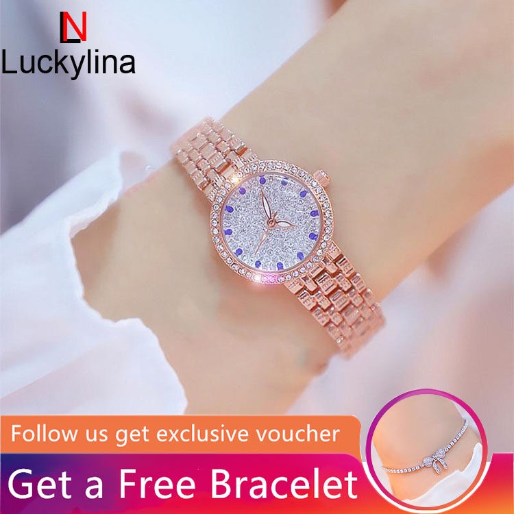 [ Get a Free Butterfly Bracelet] BS Bee Sister 1598 Fashion Women's Watches Casual Stainless Steel S