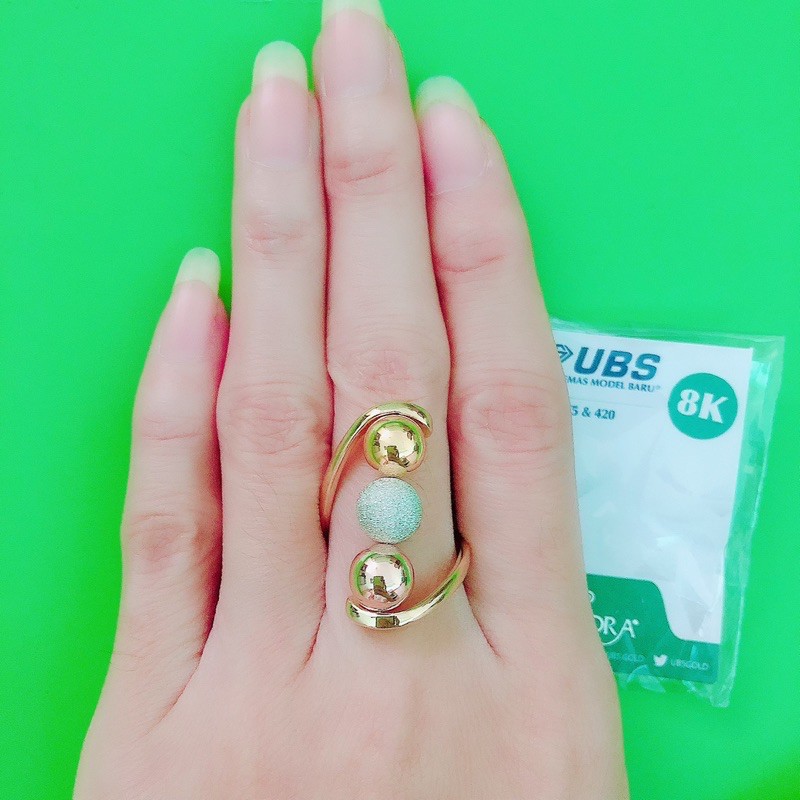 Cincin 3 bola putar 3 warna UBS 13