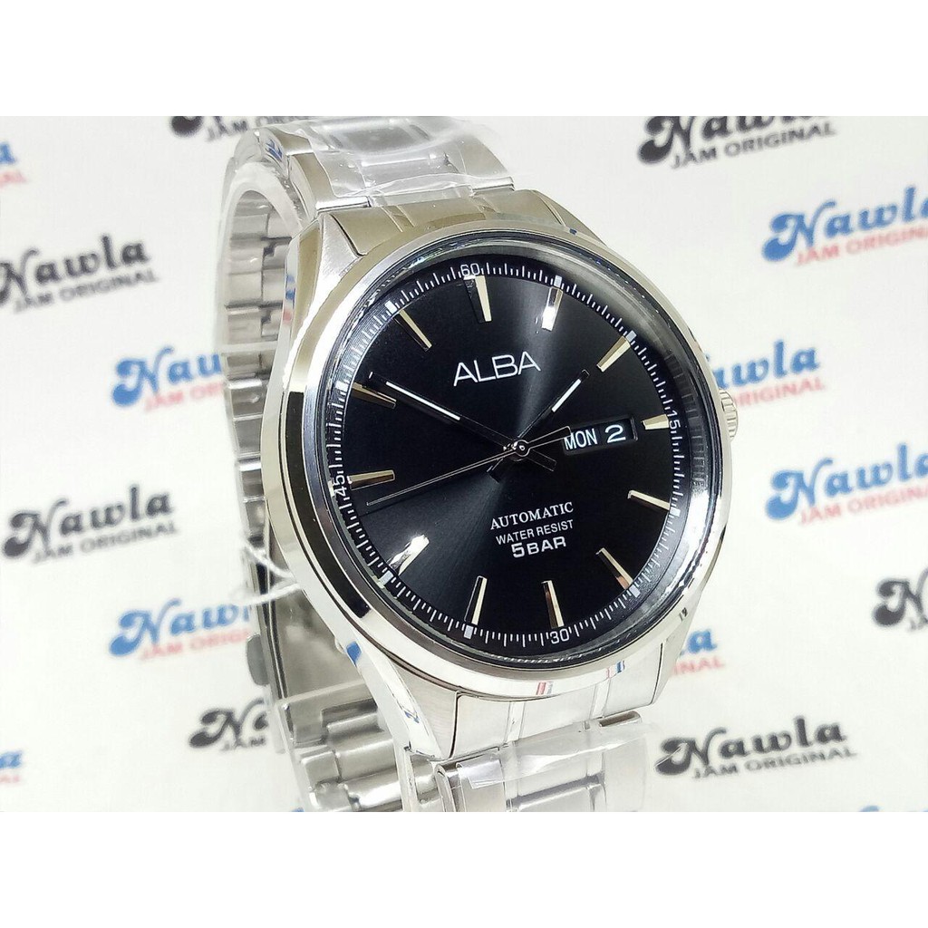 Alba Automatic AL4137X1 Analog Black Dial - Jam Tangan Pria AL4137