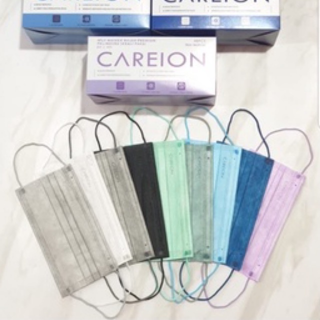 Masker premium series earloop 4ply isi 50pcs disposable mask careion mouson evo 3D protective sensi