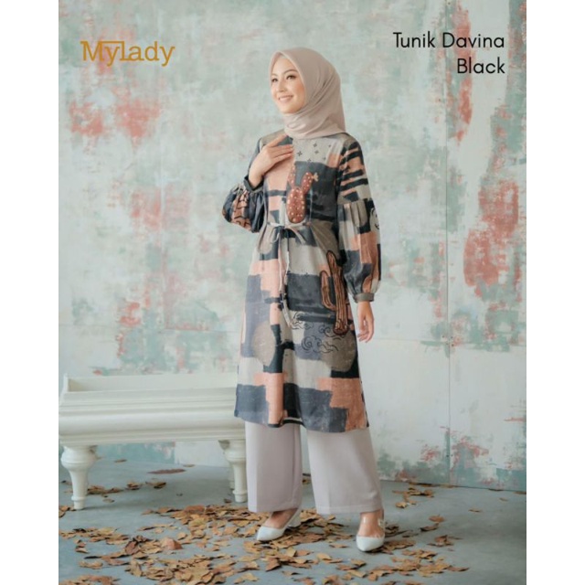 TUNIK DAVINA BLACK ORIGINAL BY MYLADY