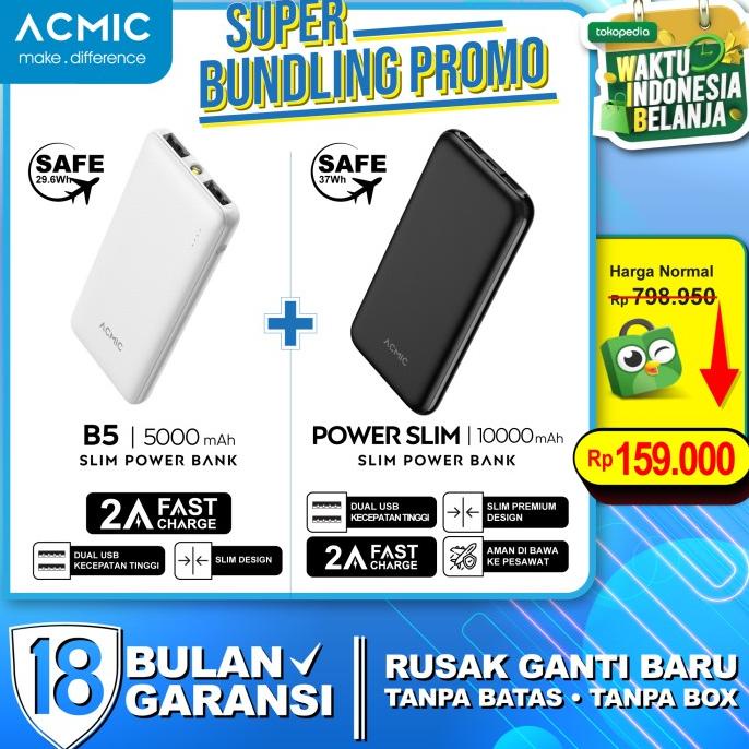 [BUNDLE] ACMIC POWERSLIM 10000MAH + ACMIC B5 5000MAH POWERBANK
