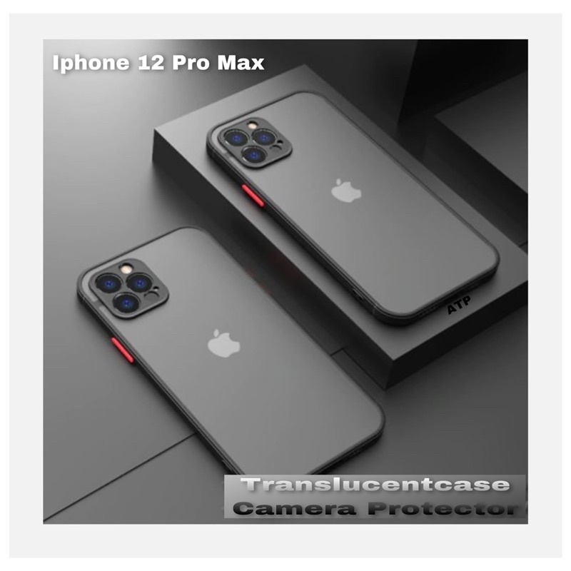 Casing iphone 12 Pro max translucent case BLACK