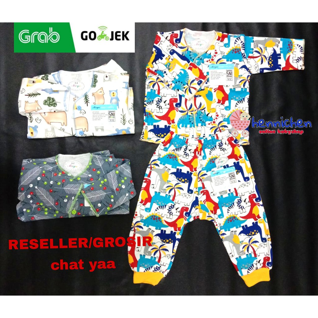 SETELAN PANJANG MIYO NEW BORN PRINT GEORGE MONKEY / SQUIRREL ( 0-3 M ) / 3-6 M SNI