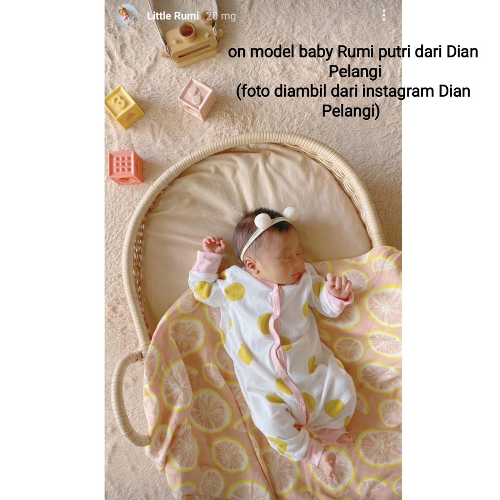 bandana bayi nylon usa pompom warna warni