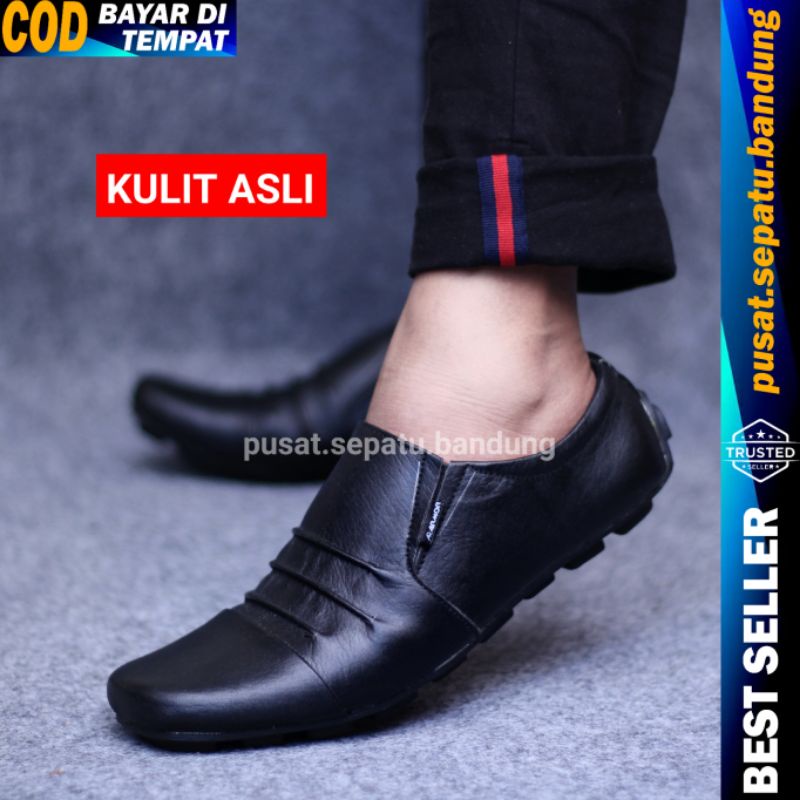 Sepatu Kantor Pria Pantofel Formal Kerja Dinas Pesta Kulit Asli Coklat Tua Dan Hitam Ukuran 38 Sampai 43