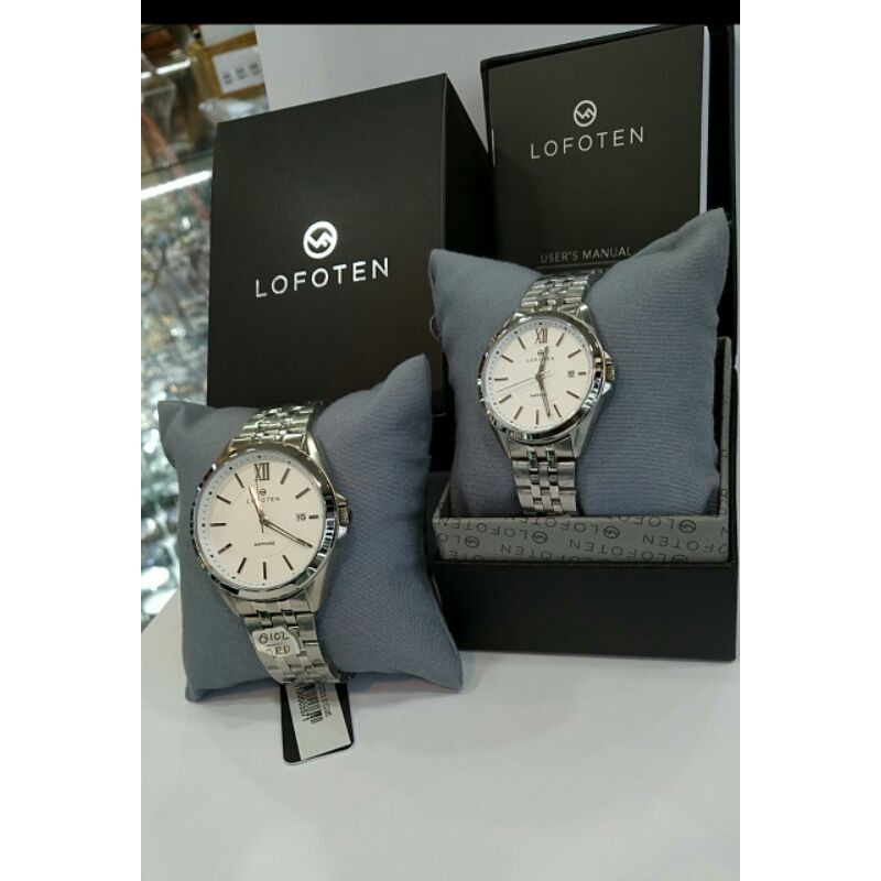 New JAM TANGAN COUPLE ORIGINAL LOFOTEN TERLARIS LOFOTEN 8102 COUPLE SILVER